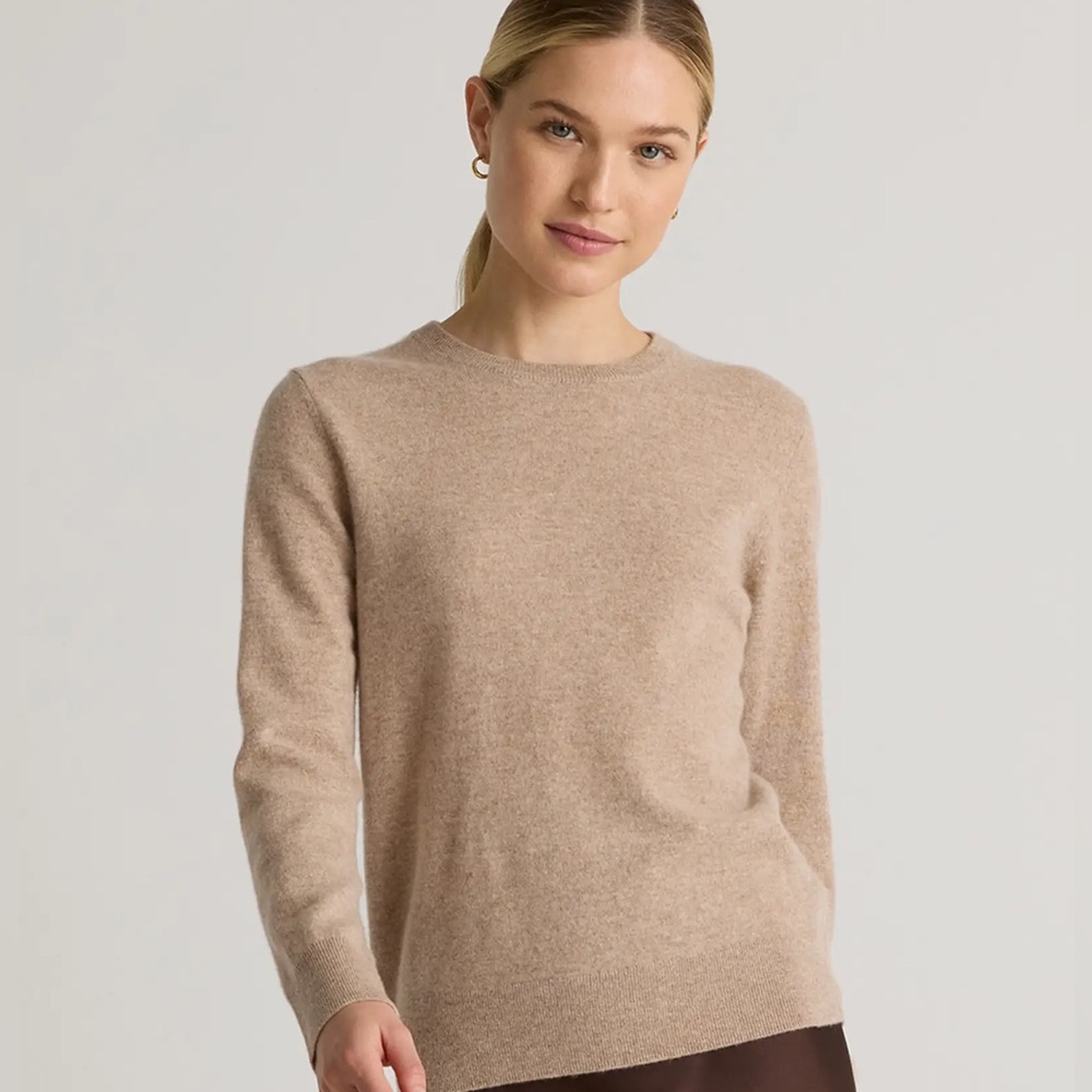 Quince Tan Crew Neck Sweater